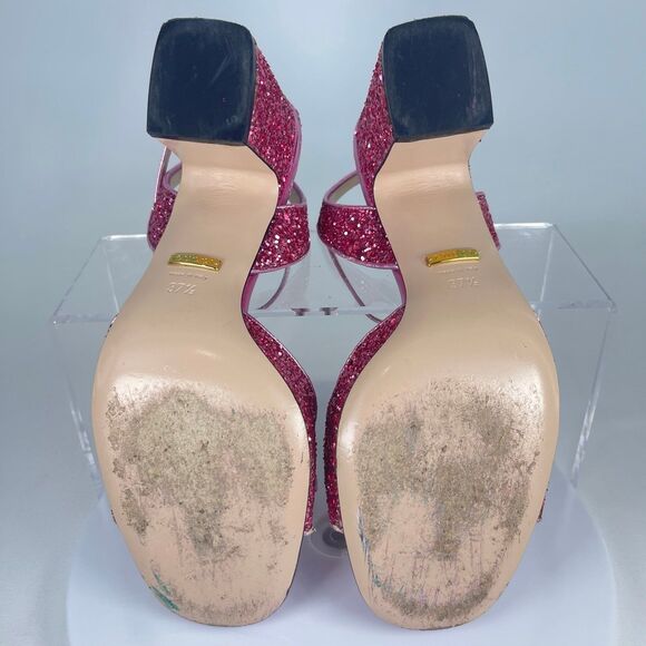 Gucci Horsebit Glittered Sandals - Pink | Women's 37.5 or US 7 - Picture 12 of 12
